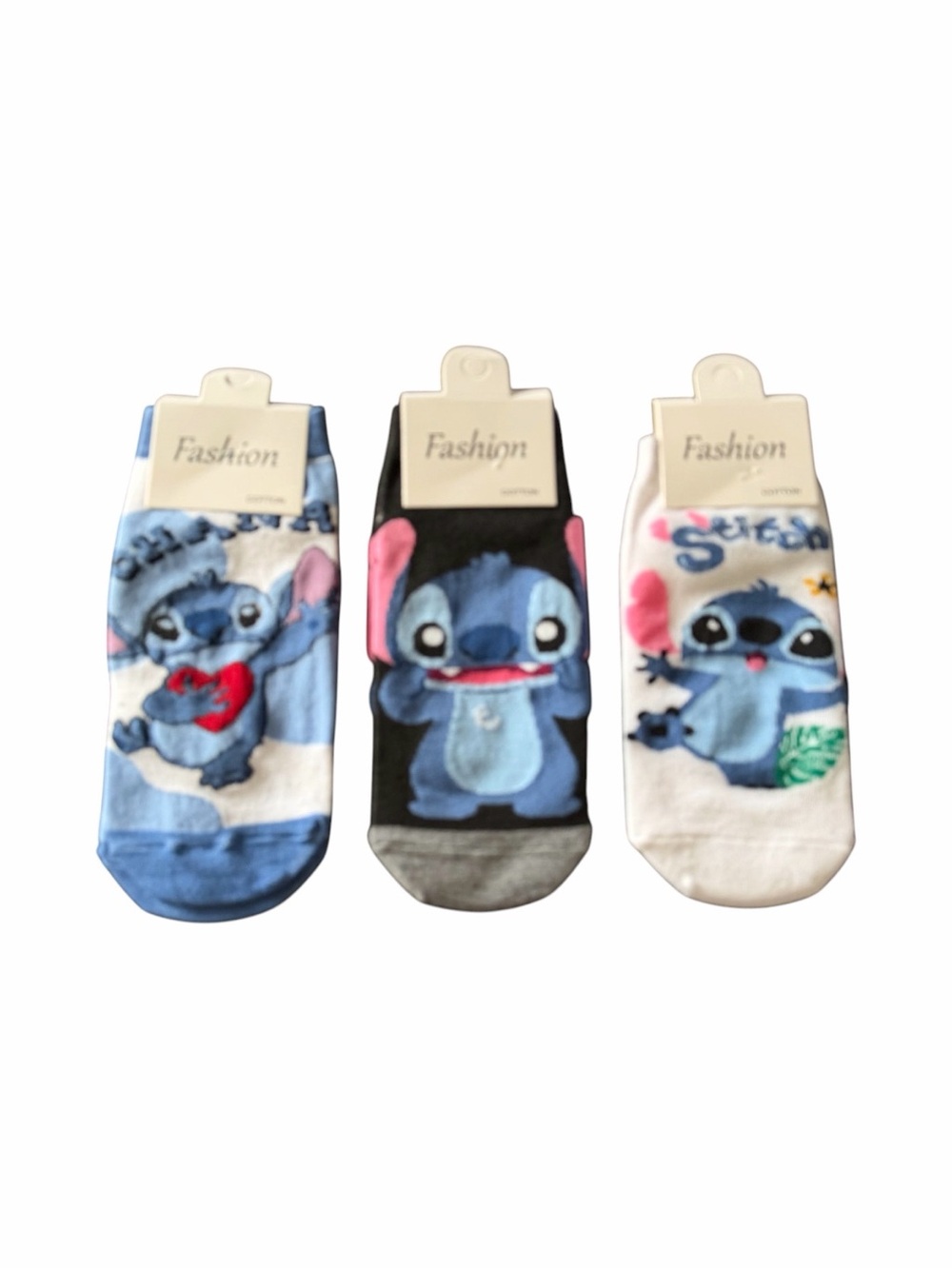 NWT-Stitch Ankle Socks Trio in Blue, Black & White